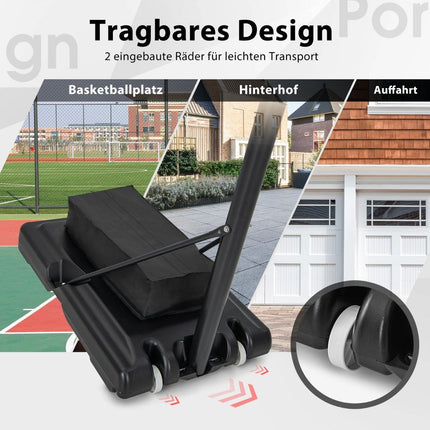 Panier de basket extérieur avec support et filets 135-305 cm support de basket réglable en hauteur