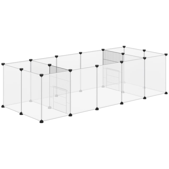 Expandable guinea pig cabinet in white steel with 18 panels