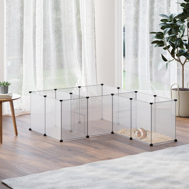 Expandable guinea pig cabinet in white steel with 18 panels