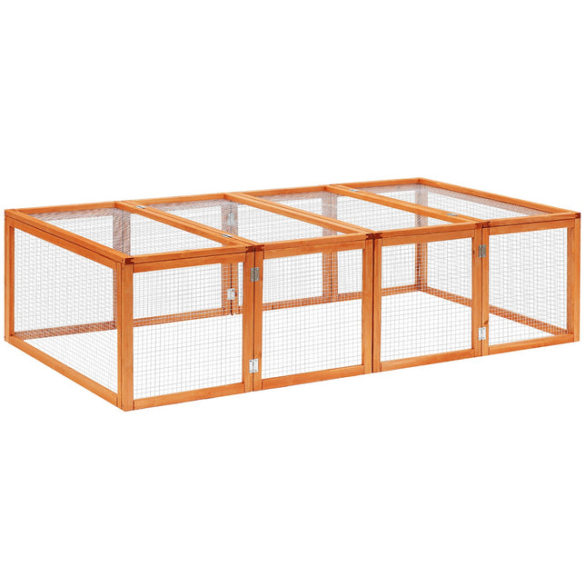 Outdoor rabbit hutch - enclosure for small animals, spruce wood 181x100x48 cm
