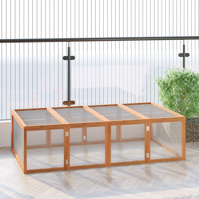 Outdoor rabbit hutch - enclosure for small animals, spruce wood 181x100x48 cm