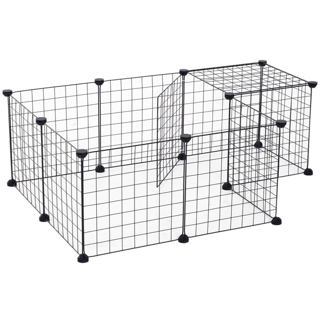 Kleintier-Metallgitter-Außengehege 106x73x36cm