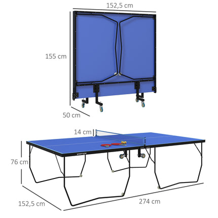 Klappbarer Outdoor-Tischtennistisch mit Netz und Rollen