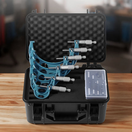 Outside Micrometer Set 0-6 In, 6-Piece, Case