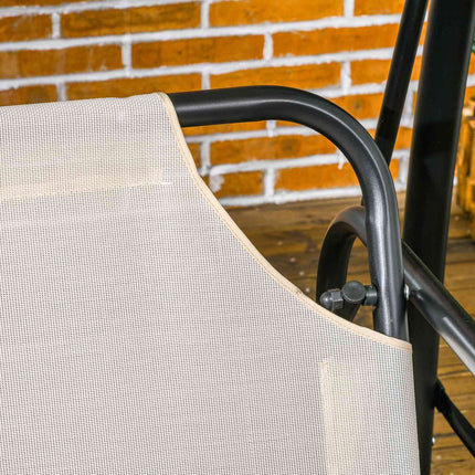 Outsuuny Balancelle Hollywood 2 en 1 avec fonction inclinable, balancelle de jardin 3 places avec pare-soleil réglable, banc de balançoire charge jusqu'à 240 kg, chaise longue de jardin pour jardin, terrasse, 200x125x170 cm, blanc crème Aosom