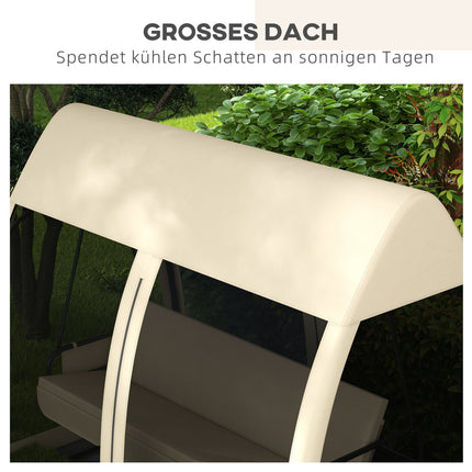 2-in-1 Gartenliegeschaukel mit Dach und Moskitonetz