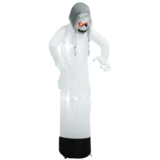 Aufblasbare weiße Hexe Halloween-Deko mit LED-Beleuchtung