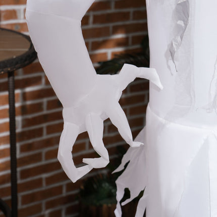Aufblasbare weiße Hexe Halloween-Deko mit LED-Beleuchtung