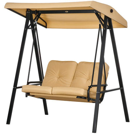 3-Sitzer Hollywoodschaukel mit verstellbarem Sonnendach, beige