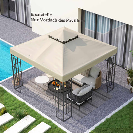 Pavillon-Dachersatz 3x3m, Wasserabweisend, Cremeweiß