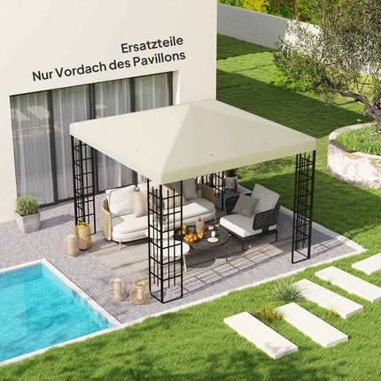 Wasserdichtes Pavillon-Ersatzdach, 3x3m, Cremeweiß