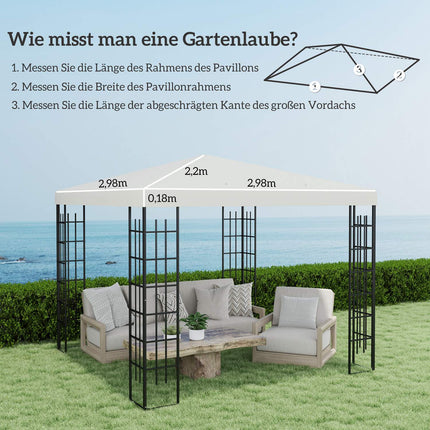 Wasserdichte 3x3m Pavillon-Dachplane, Oxford-Gewebe, hellgrau