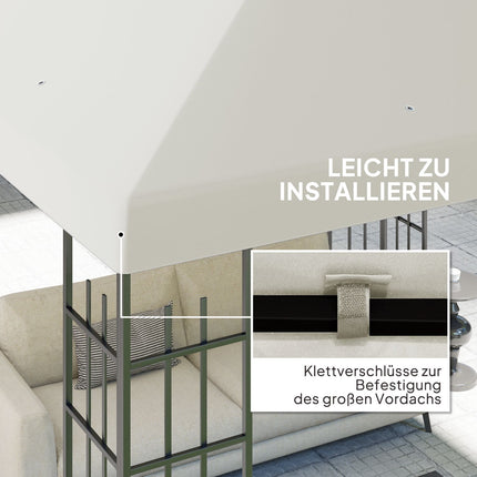 Wasserdichte 3x3m Pavillon-Dachplane, Oxford-Gewebe, hellgrau