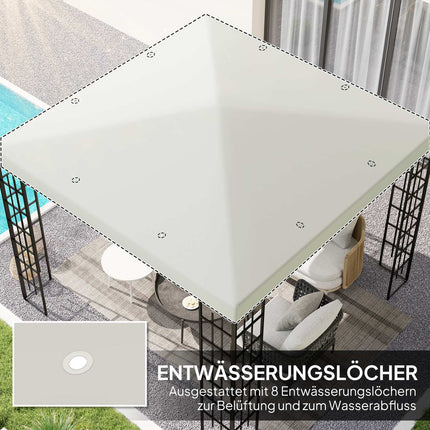 Wasserdichte 3x3m Pavillon-Dachplane, Oxford-Gewebe, hellgrau