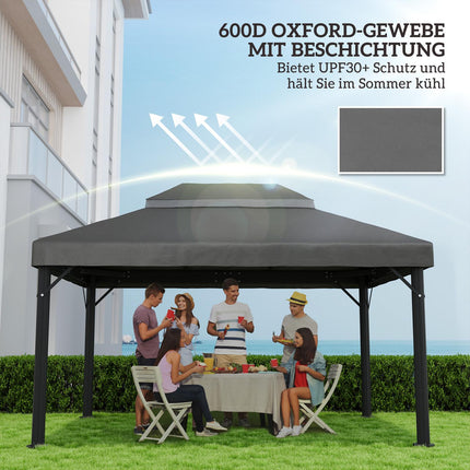 Wasserdichte Pavillon-Dachplane 3x4m, dunkelgrau