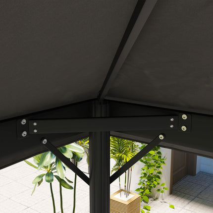 Wasserdichte Pavillon-Dachplane 3x4m, dunkelgrau