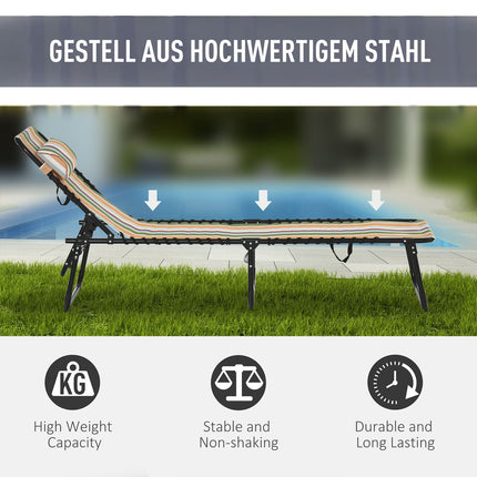 Klappbare Sonnenliege – 4-fach verstellbar, wetterfest