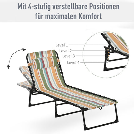 Klappbare Sonnenliege – 4-fach verstellbar, wetterfest