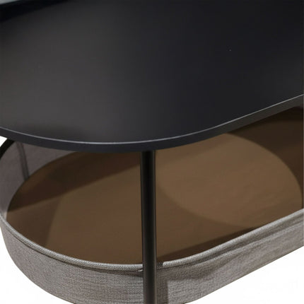 Oval Coffee Table with Storage Basket
