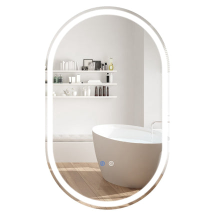 Ovaler LED-Badezimmerspiegel, 90x55 cm, Antibeschlag, Dimmbar