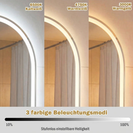 Ovaler LED-Badezimmerspiegel, 90x55 cm, Antibeschlag, Dimmbar