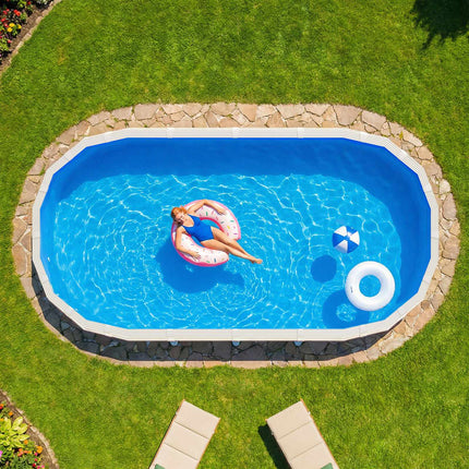 Oval Pool Liner 375 x 610 cm, Unibead, 120 cm Wall