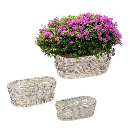 Pot de fleurs ovale - lot de 3