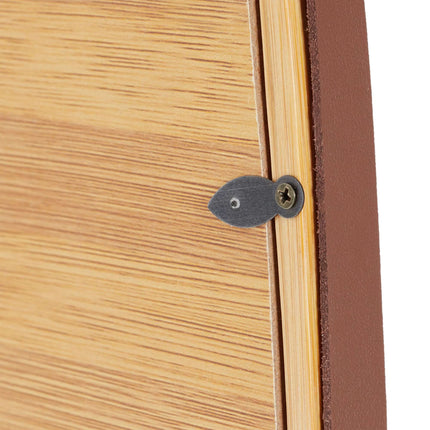 Oval wall mirror with strap