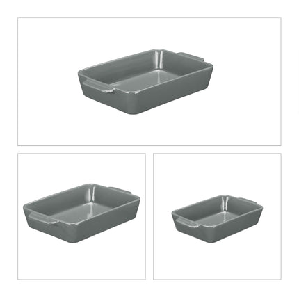 Ensemble de 3 moules à four en céramique gris