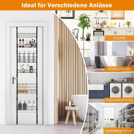 Verstellbares 6-stöckiges Vorratsregal zum Einhängen über der Tür