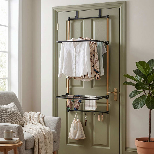 Türgarderobe, Stahl & Bambus, 91x45x30 cm