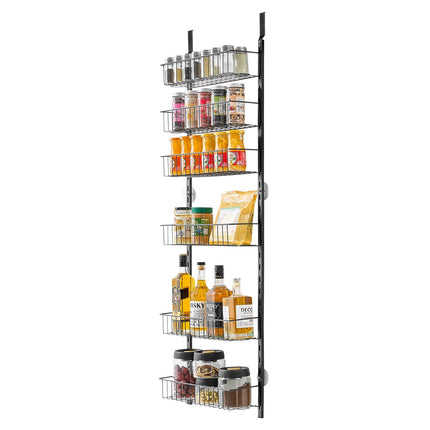 Over-The-Door Pantry Organizer, 8-Tier Steel, Black