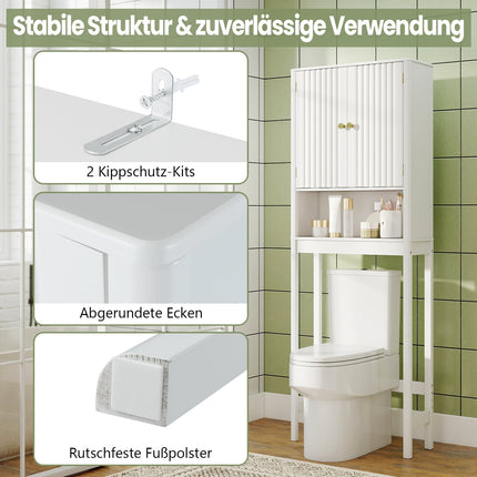 Toilettenunterschrank, verstellbares Regal, weißes MDF