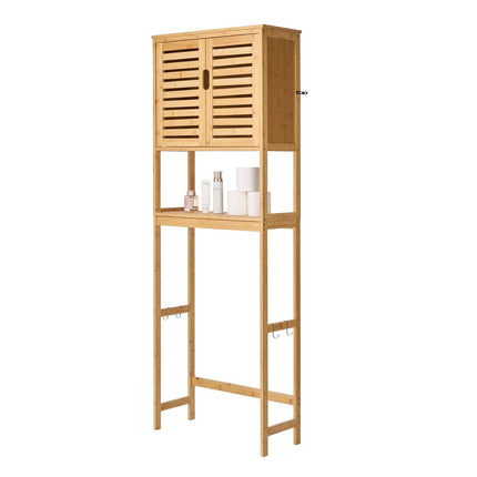 Over-The-Toilet Storage Cabinet – Bamboo, 175 cm, Double Door