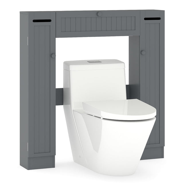 Badschrank über der Toilette mit verstellbaren Einlegeböden, Grau