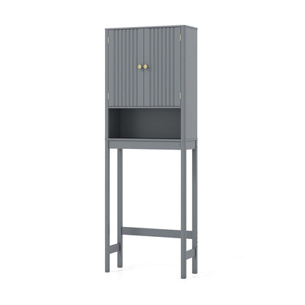 Über-Toilette-Schrank mit verstellbarem Regal, graues MDF