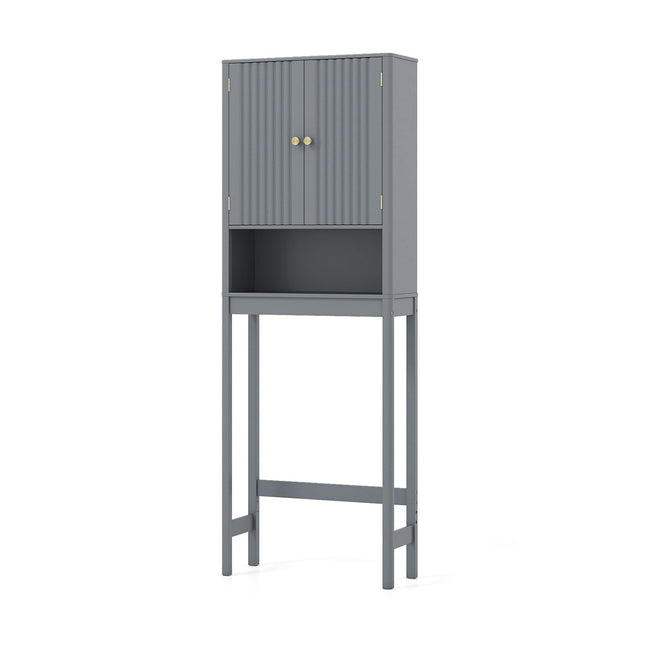 Über-Toilette-Schrank mit verstellbarem Regal, graues MDF