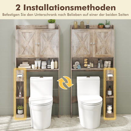 Toilettenschrank mit verstellbarem Regal und Toilettenpapierhalter
