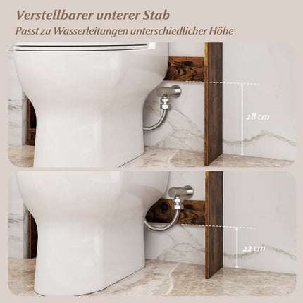WC-Schrank mit LED-Beleuchtung, verstellbare Einlegeböden