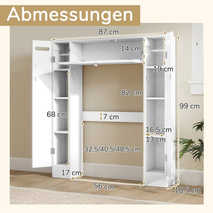 Over-Toilet Storage Cabinet with Adjustable Shelves, White