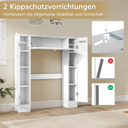 Over-Toilet Storage Cabinet with Adjustable Shelves, White