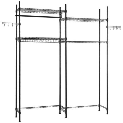 Over Washer Dryer Storage Shelf, 4-Tier, Rod And Hooks