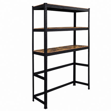 Over-Washer Rack, Heavy-Duty Industrial Design – Black/Brown, Adjustable Shelves