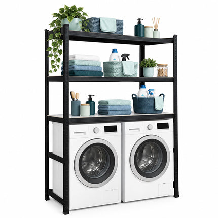 Over-Washer Shelf, Heavy-Duty Steel Frame – Black, 200 kg Load per Shelf