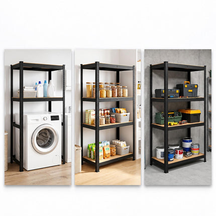 Over-Washer Shelf, Heavy-Duty Steel Frame – Black, 200 kg Load per Shelf