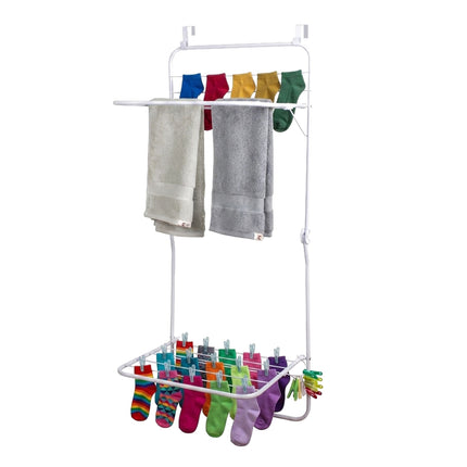 Overdoor Drying Rack, White Steel, 4.9m Drying Length