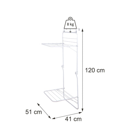 Overdoor Drying Rack, White Steel, 4.9m Drying Length