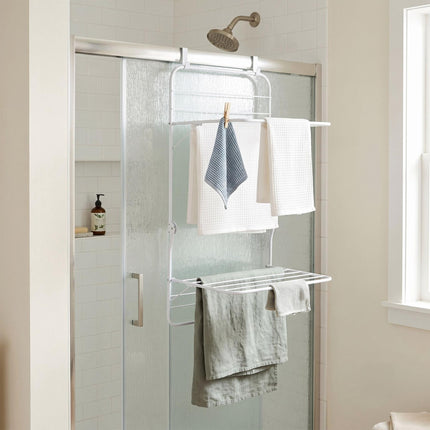Overdoor Drying Rack, White Steel, 4.9m Drying Length