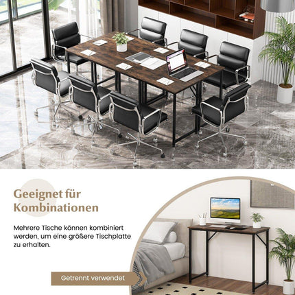 PC table with adjustable foot pads, compact computer desk, 100 x 50 x 77 cm, brown