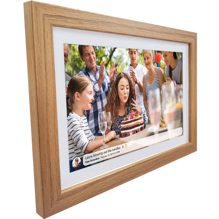 PFF-1543LW 15,6" FULL HD digitaler Wi-Fi-Bilderrahmen mit FRAMEO-Fotosoftware und Holzrahmen